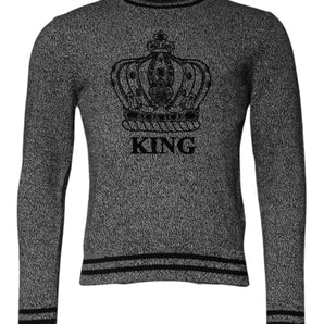 Suéter de cachemira Crown King gris de Dolce &amp; Gabbana
