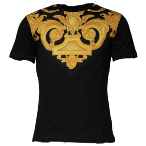 Versace Black Medusa Print Cotton Crew Neck T-shirt