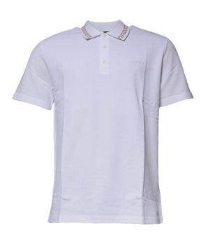 Versace White Viscose Collared Men Polo Short Sleeves T-shirt