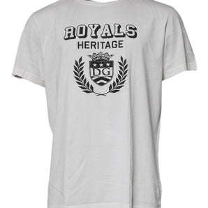 Dolce & Gabbana White Royals Heritage Cotton T-shirt