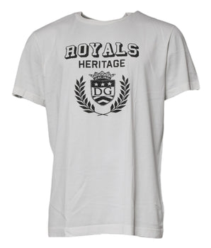 Dolce &amp; Gabbana White Royals Heritage Cotton T-shirt
