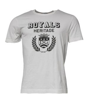 Dolce &amp; Gabbana White Royals Heritage Cotton T-shirt