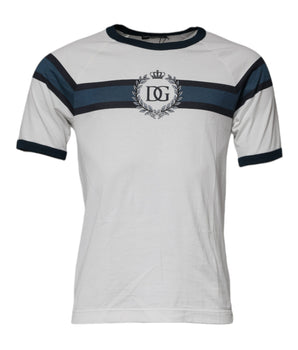 Dolce &amp; Gabbana White DG Crown Cotton Crew Neck T-shirt
