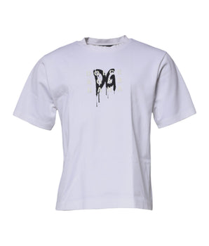 Dolce &amp; Gabbana White DG Logo Crew Neck Short Sleeve T-shirt