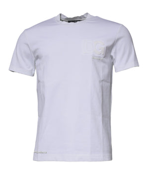 Dolce &amp; Gabbana White DG Logo Crew Neck Short Sleeves T-shirt