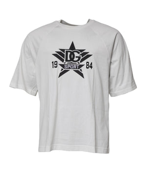 Camiseta de manga corta con cuello redondo y logo DG Sport de Dolce &amp; Gabbana en color blanco