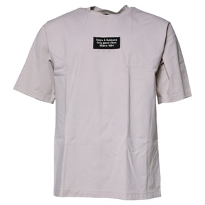 Dolce & Gabbana Beige DG Logo Crew Neck Short Sleeves T-shirt