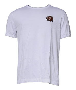 Dolce &amp; Gabbana White DG Embroidery Cotton Crew Neck T-shirt