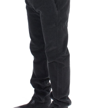 GF Ferre Elegant Black Cotton Corduroy Pants GF Ferre 