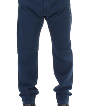 GF Ferre Elegant Blue Cotton Stretch Chinos GF Ferre 