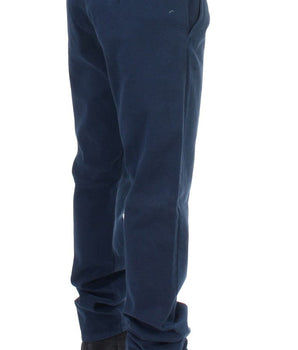 GF Ferre Elegant Blue Cotton Stretch Chinos GF Ferre 