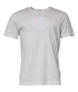 Dolce &amp; Gabbana White DG Logo Cotton Crew Neck T-shirt