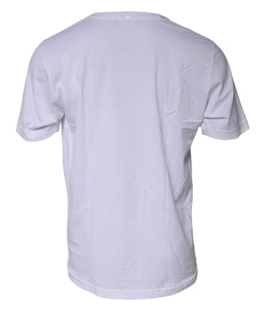 Camiseta de algodón blanca de manga corta y cuello redondo de Dolce &amp; Gabbana