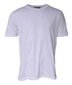 Camiseta de algodón blanca de manga corta y cuello redondo de Dolce &amp; Gabbana