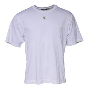 Dolce & Gabbana White DG Logo Crew Neck Short Sleeve T-shirt