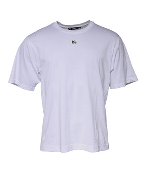 Dolce &amp; Gabbana White DG Logo Crew Neck Short Sleeve T-shirt