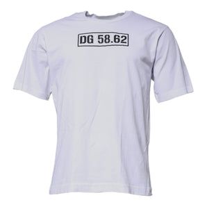 Dolce & Gabbana White DG Logo Cotton Crew Neck T-shirt
