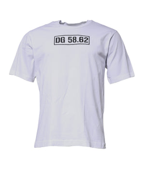 Dolce &amp; Gabbana White DG Logo Cotton Crew Neck T-shirt