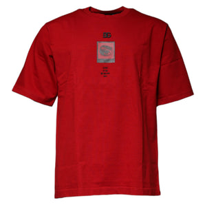 Dolce & Gabbana Red DG Eye Cotton Crew Neck T-shirt