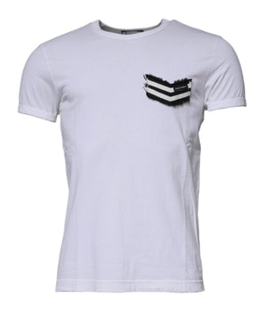 Dolce &amp; Gabbana White Stripes Crew Neck Short Sleeves T-shirt