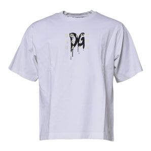 Dolce &amp; Gabbana White DG Logo Cotton Crew Neck T-shirt