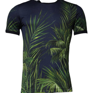 Dolce &amp; Gabbana Blue Tree Print CrewNeck Short Sleeve T-shirt