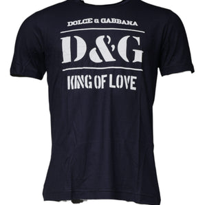 Dolce & Gabbana Blue D&G King Of Love Cotton Crew Neck T-shirt