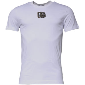 Dolce &amp; Gabbana White DG Logo Cotton Crew Neck T-shirt