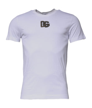 Dolce &amp; Gabbana White DG Logo Cotton Crew Neck T-shirt