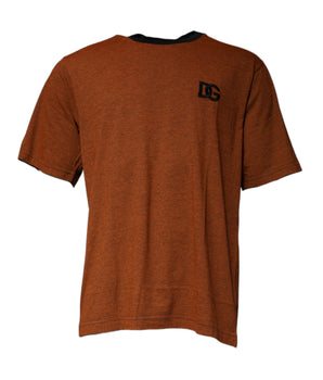 Dolce &amp; Gabbana Brown DG Logo Cotton Crew Neck T-shirt