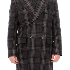 Dolce &amp; Gabbana Sicilia Checkered Wool Blend Coat