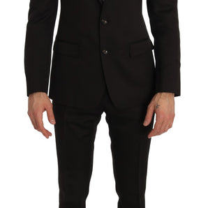 Dolce & Gabbana Elegant Brown Jacquard Martini Suit