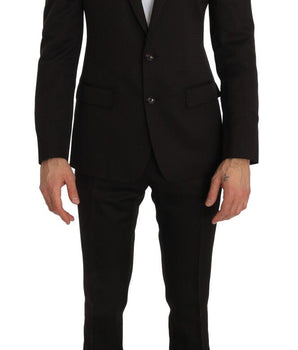 Dolce & Gabbana Elegant Brown Jacquard Martini Suit Dolce & Gabbana 