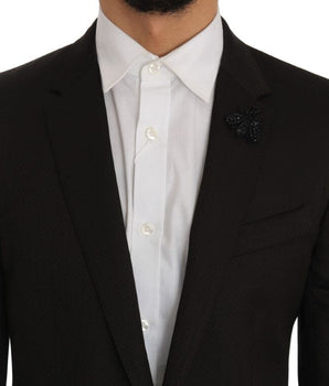 Dolce & Gabbana Elegant Brown Jacquard Martini Suit Dolce & Gabbana 
