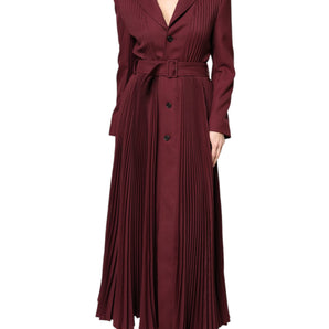 Philosophy Maroon Belted Button Down Dress