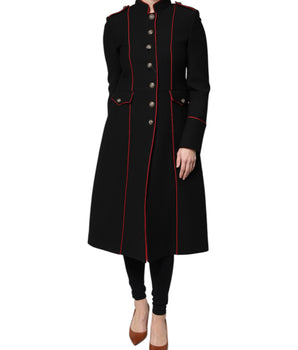 Dolce &amp; Gabbana Black Single Breasted Trench Coat Jacket