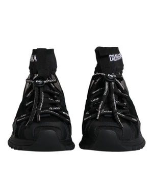 Dolce &amp; Gabbana Black Sorrento Socks Logo Sneakers Shoes