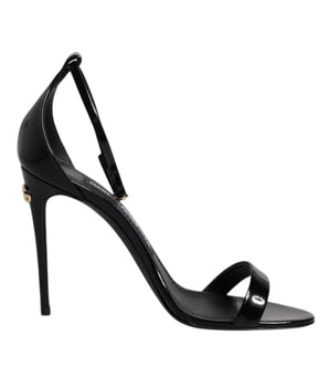 Dolce &amp; Gabbana Black KEIRA Heels Ankle Strap Sandals Shoes