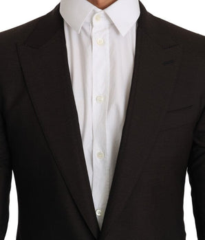 Dolce & Gabbana Sleek Slim Brown Virgin Wool Blazer Jacket Dolce & Gabbana 