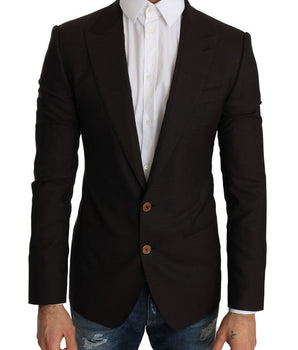 Dolce & Gabbana Sleek Slim Brown Virgin Wool Blazer Jacket Dolce & Gabbana 