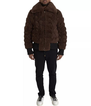 Bottega Veneta Brown Fur Lamb Shearling Coat Jacket