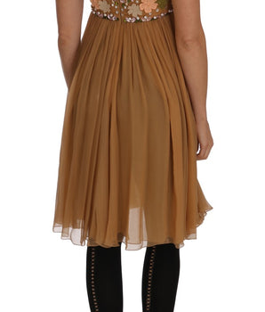Dolce &amp; Gabbana Exquisite Gold Silk A-line Dress