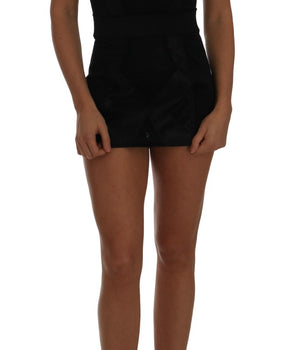 Dolce &amp; Gabbana Elegante mono mameluco elástico floral negro