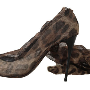 Dolce & Gabbana Elegant Leopard Print Sock Pumps Heels Dolce & Gabbana 