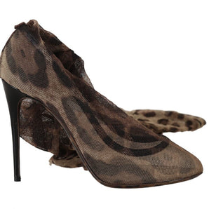 Dolce & Gabbana Elegant Leopard Print Sock Pumps Heels Dolce & Gabbana 