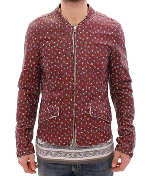 Dolce & Gabbana Exclusive Boxer Print Bordeaux Leather Jacket Dolce & Gabbana 