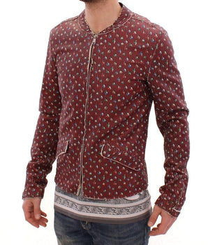 Dolce & Gabbana Exclusive Boxer Print Bordeaux Leather Jacket Dolce & Gabbana 