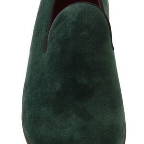 Dolce & Gabbana Elegant Green Suede Slip-On Loafers Dolce & Gabbana 