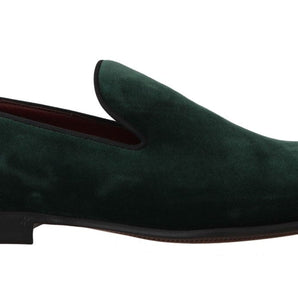 Dolce & Gabbana Elegant Green Suede Slip-On Loafers Dolce & Gabbana 