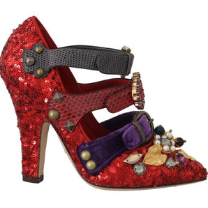 Dolce & Gabbana Red Bellucci Alta Moda Embellished Pumps Dolce & Gabbana 